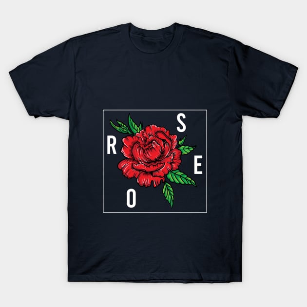 RED ROSE T-Shirt by FIFTY CLOTH